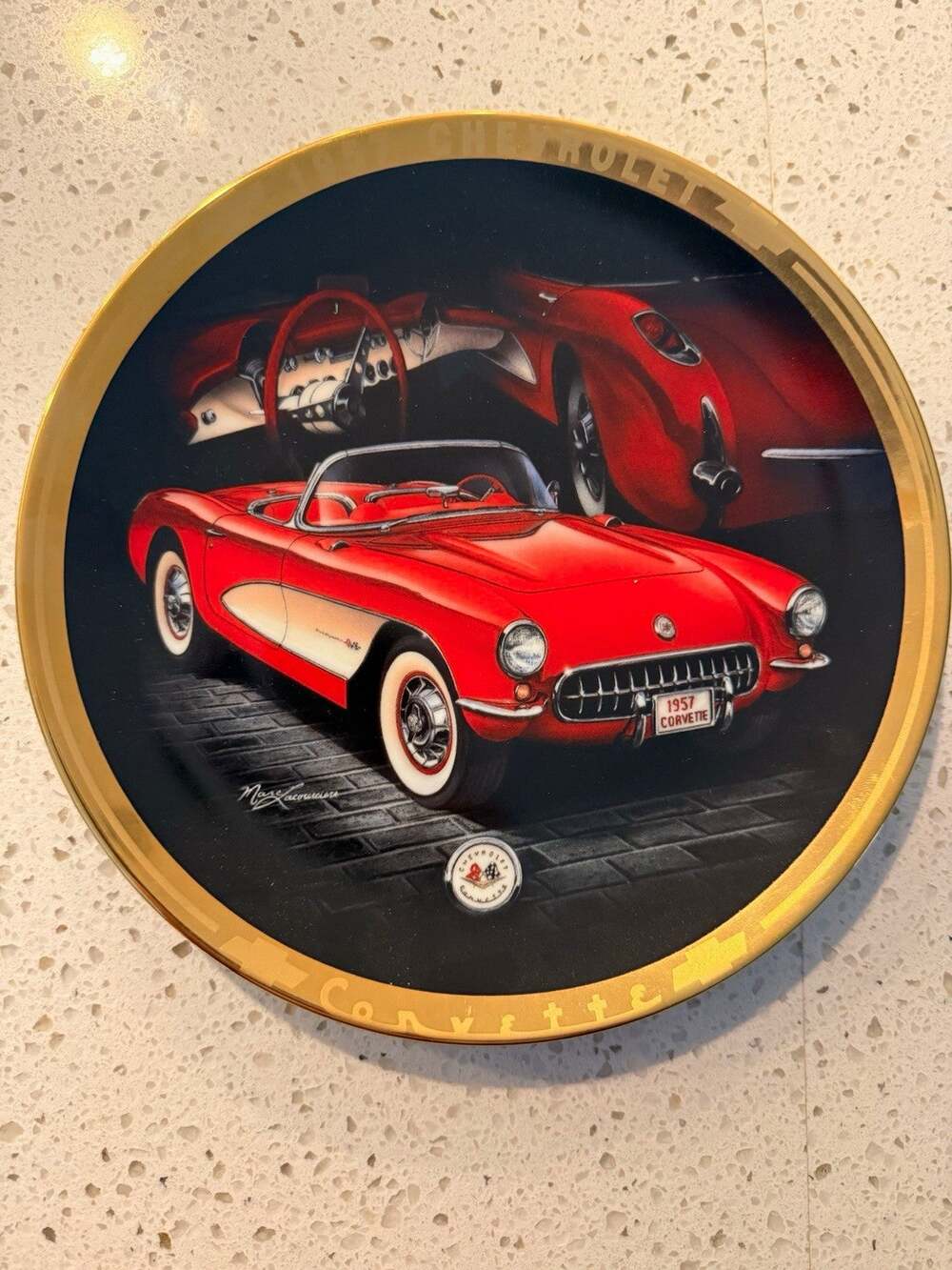 1993 Hamilton Collection 1957 Chevrolet Corvette Collector Plate Marc Lacourcier